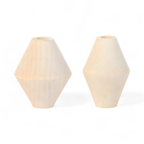 turned wooden double cone bead