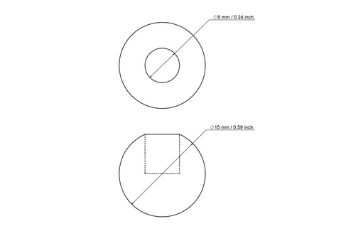 15 mm kasepuit tüüblikatted koos 6 mm hole