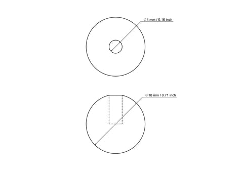 18 mm kasepuit tüüblikatted koos 4 mm hole