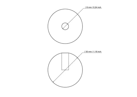 30 mm kasepuit tüüblikatted koos 6 mm hole