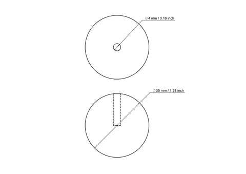 35 mm Birkenholz Dübelkappen mit 4 mm hole