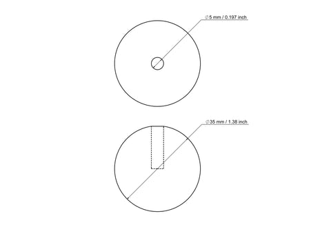 35 mm Birkenholz Dübelkappen mit 5 mm hole