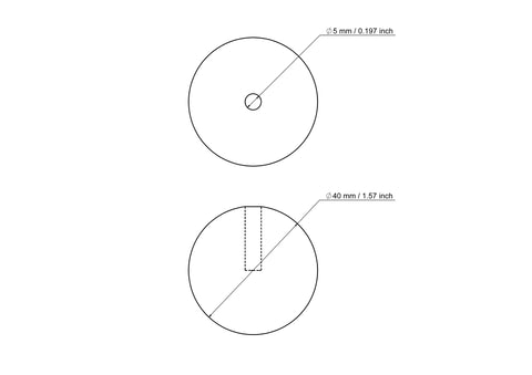 40 mm kasepuit tüüblikatted koos 5 mm hole