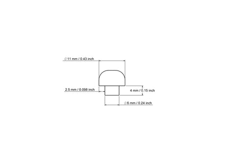 technische Zeichnung: 6 x 4 mm Birkenholz Pilz Achs Stifte