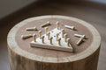 6 x 30 mm wooden mushroom axle pegs used in wooden games and puzzles
