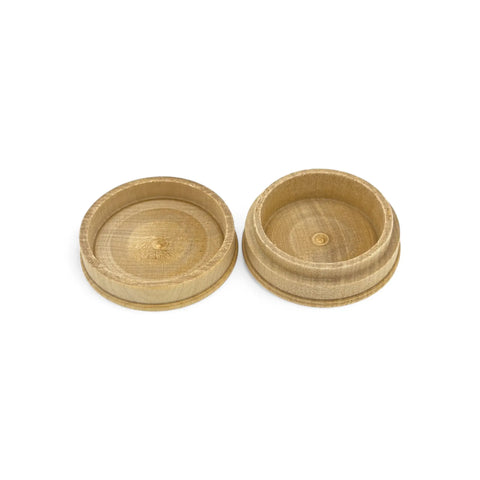 avatud 51 x 21 mm ümar treitud puidust karbid
