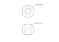 technische Zeichnung: 20 mm Birkenholz Perlen mit 10 mm hole