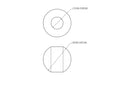 technische Zeichnung: 23 mm Birkenholz Perlen mit 10 mm hole