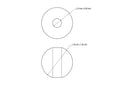 technische Zeichnung: 35 mm Birkenholz Perlen mit 10 mm hole