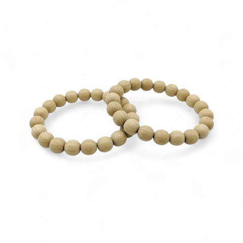 Bracelets aus White Eichenholz Perlen