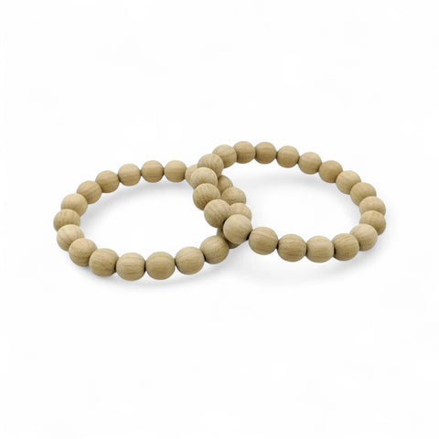 Bracelets aus White Eichenholz Perlen