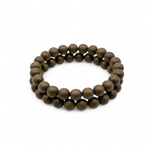 Bracelet aus black oak dark rund Perlen