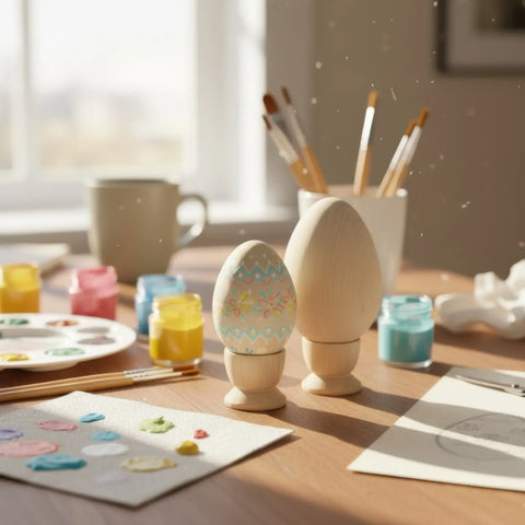 Hand-decorated virpota koka olas ar olas cup holders