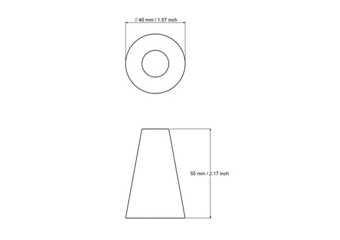 40 x 55 mm kasepuust koonus