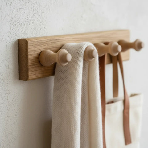 44 mm gedrechseltes Holz Möbelknopf verwendet als Wandhaken